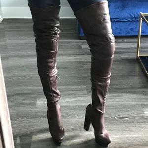 Calvin Klein Collection Thigh High Moto Boots
